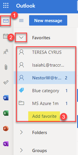 How to Add Outlook Online Mail Folders to Favorites