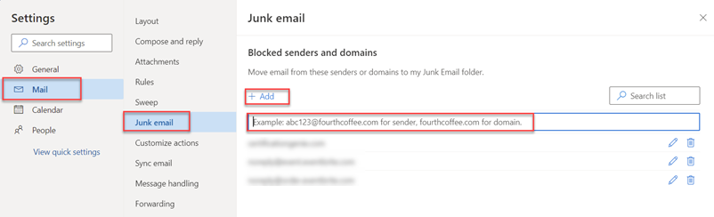 Outlook Blocked Sender