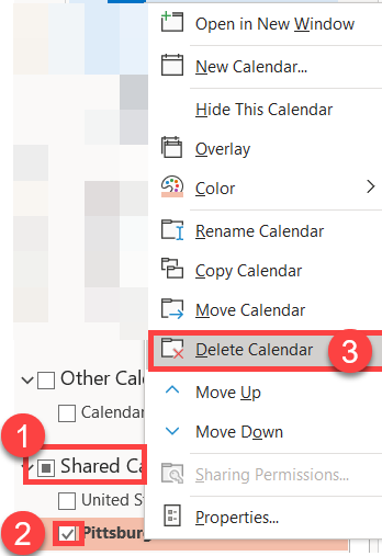 Outlook Exchange Shared Calendar Improvements