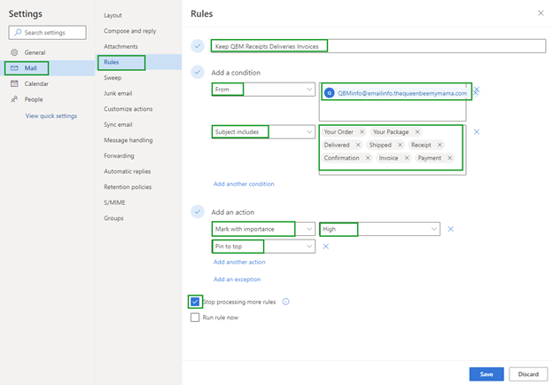 Create Rules for Junk Mail with the same domain