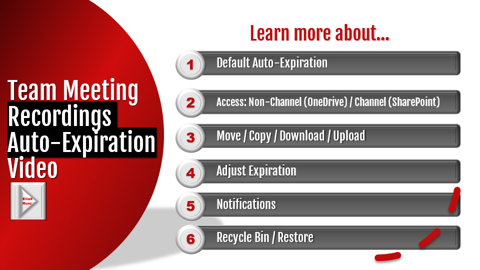 Meeting Recordings Auto Expiration Learn More