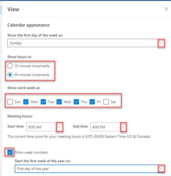 Set Work Hours In Outlook TRACCreations4E