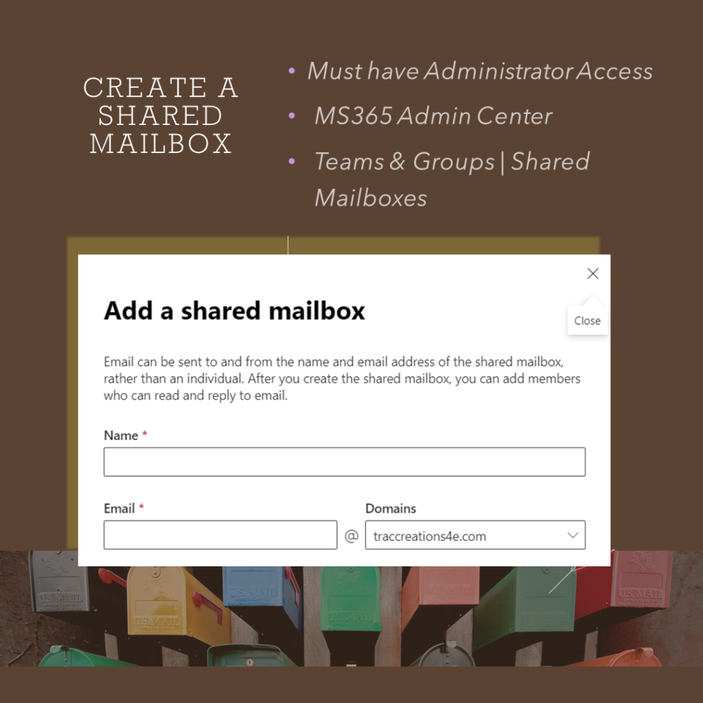 Create Shared Mailbox