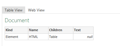 Import Data from Web Document Table