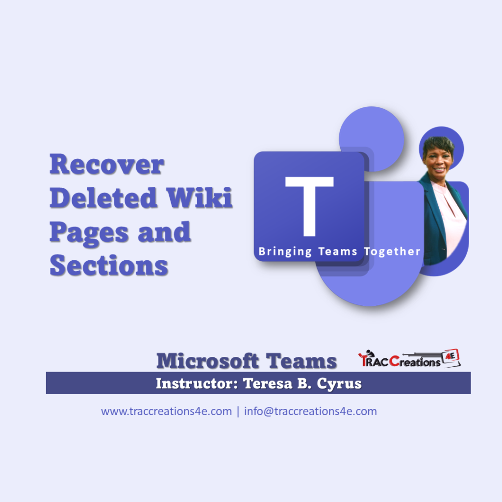 MS Teams Recover Deleted Wiki