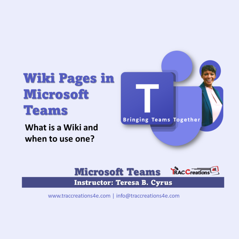 What is a Wiki in Microsoft Teams? » TRACCreations4E