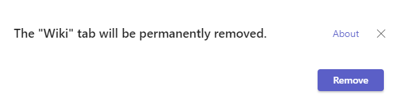 Delete Wiki Tab message