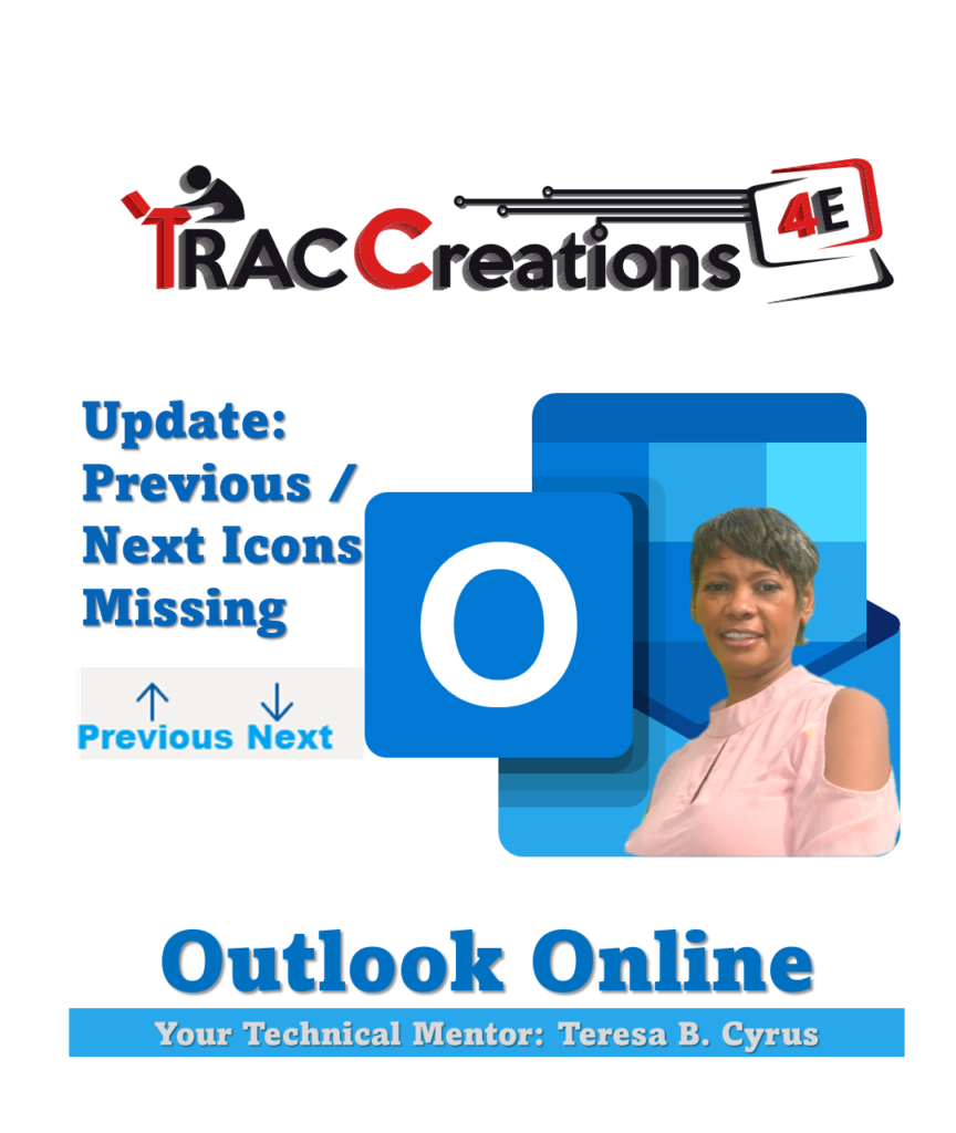 Outlook NEXT PREVIOUS Missing Icons Thumbnail