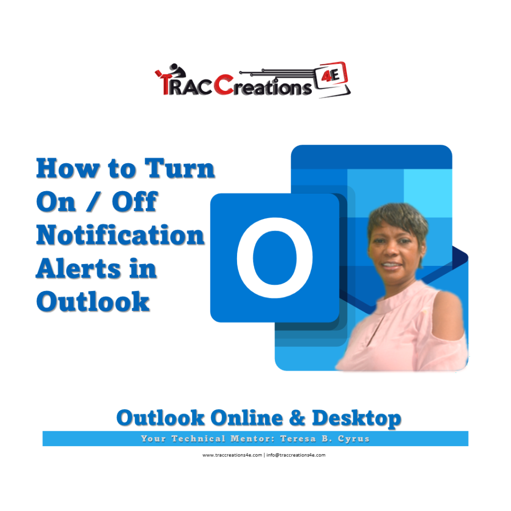 How To Turn On Off Notification Alerts In Outlook TRACCreations4E
