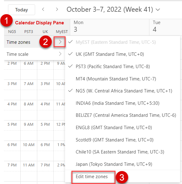 Show Multiple Time Zones in Outlook Calendar » TRACCreations4E