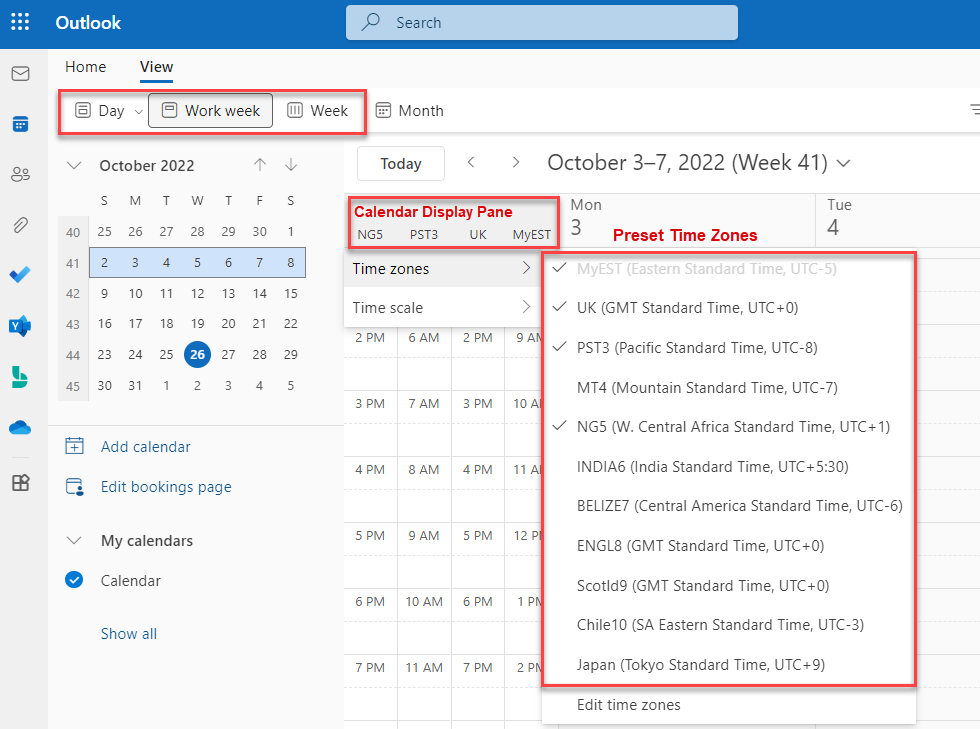 Show Multiple Time Zones In Outlook Calendar TRACCreations4E