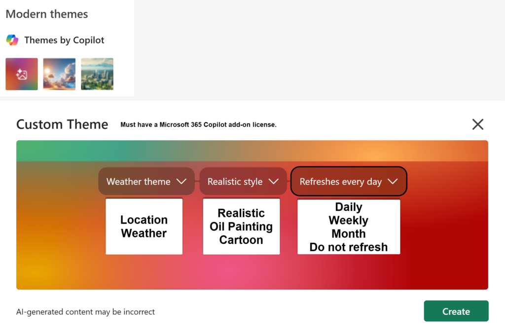 Themes by Copilot New Outlook