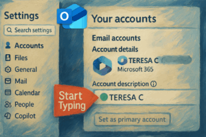 rename mailbox in Outlook