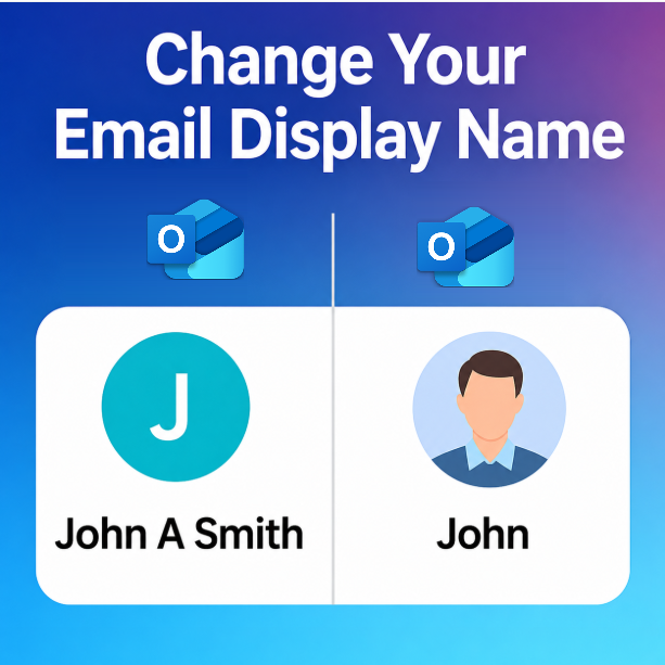 change your sender display name in Outlook