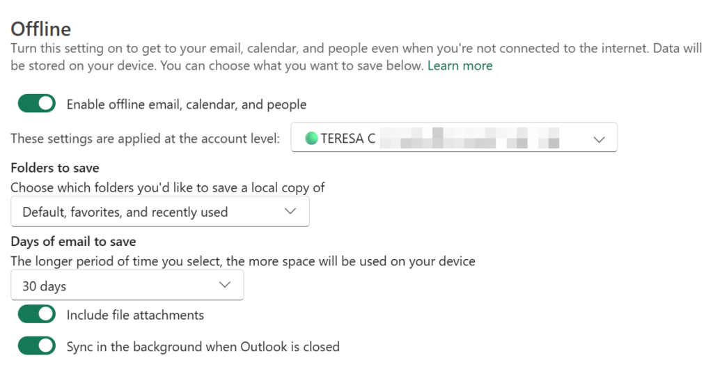 New Outlook Offline Settings March 2026 ~TRACCreations4e