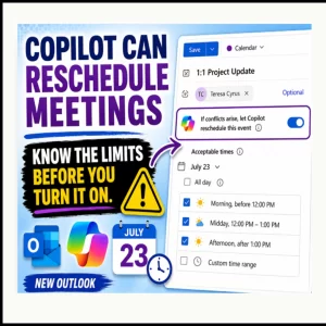 Copilot rescheduling in Outlook